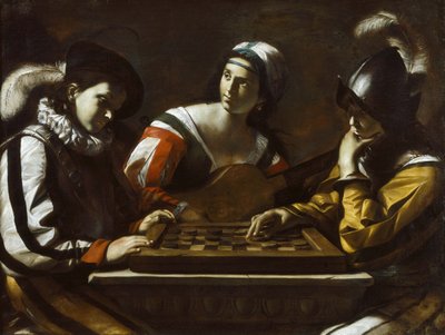 El juego de las damas, años 1630 de Mattia Preti